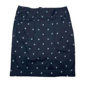 GAP Mini Skirt With Pockets Stretch Size 1 Navy with White Geometric Dots
